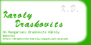 karoly draskovits business card